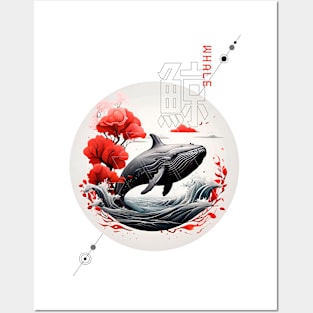 Whale AI east japan china ink design Posters and Art